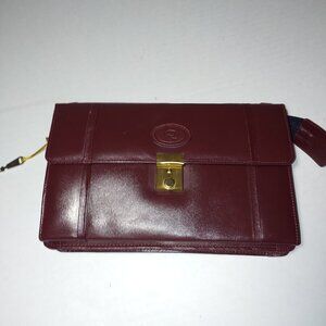 Reina Genuine Leather Wristlet Wallet Merlot Red OS